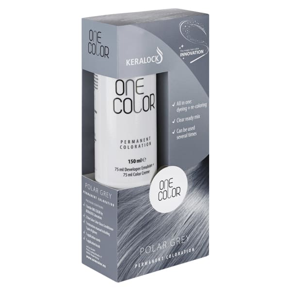 Keralock one Color Permanent Polar Grey صبغة الشعر من كيرالوك - رمادي قطبي