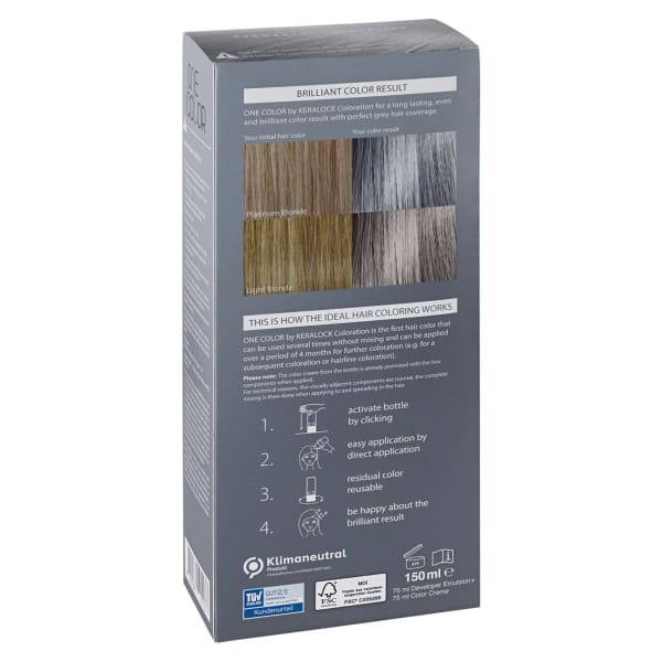 Keralock one Color Permanent Polar Grey صبغة الشعر من كيرالوك - رمادي قطبي